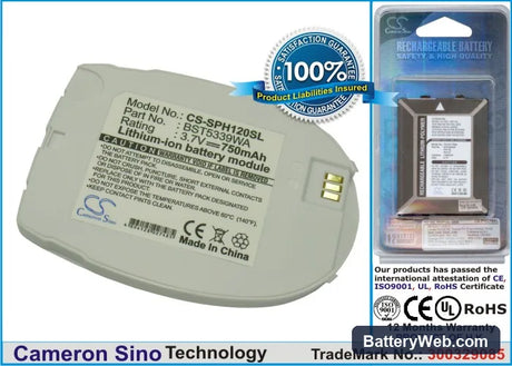 Jitterbug SPH-A120 Replacement Battery, 3.7V, 750mAh, Li-ion 1
