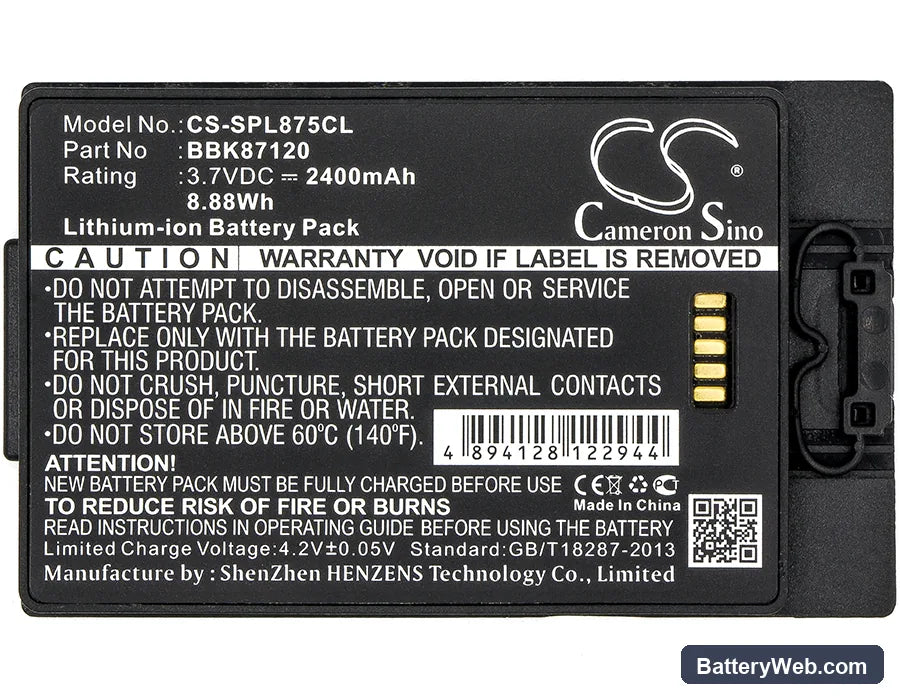SpectraLink 8742 Replacement Battery, 3.7V, 2400mAh, Li-ion 3