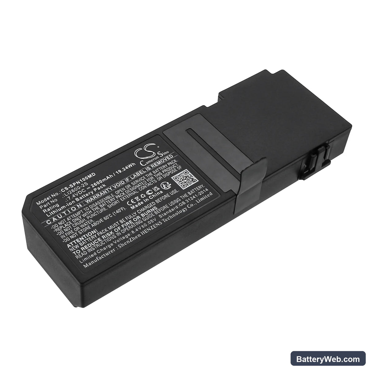 SinoMDT SN-S1 Replacement Battery, 7.4V, 2600mAh, Li-ion 1