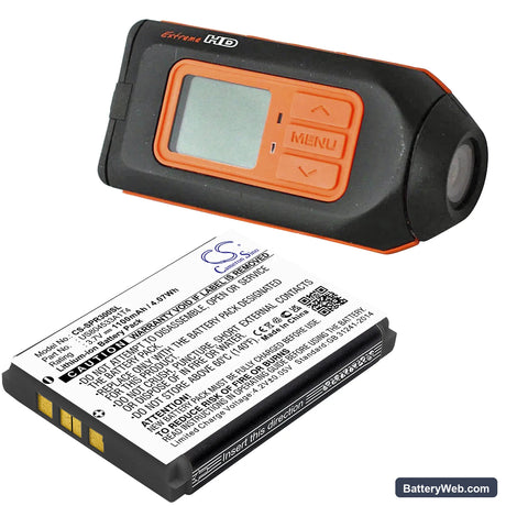 Koonlung Mini DVR3 Replacement Battery, 3.7V, 1100mAh, Li-ion 4