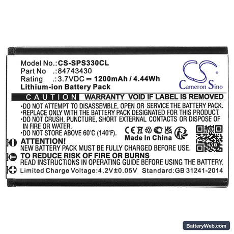 SpectraLink S33 Replacement Battery, 3.7V, 1200mAh, Li-ion 3