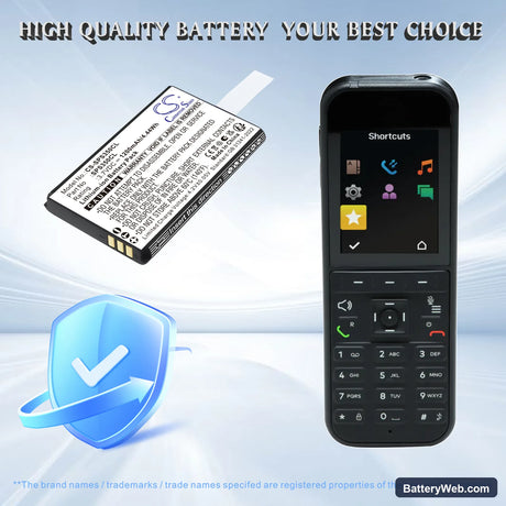 SpectraLink S35 DECT Handset Replacement Battery, 3.7V, 1200mAh, Li-ion 4
