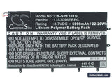 Sony Xperia Tablet Z 10.1" Replacement Battery, 3.7V, 6000mAh, Li-Polymer 1