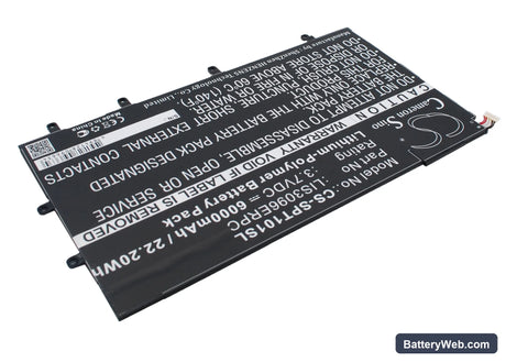 Sony Xperia Tablet Z 10.1" Replacement Battery, 3.7V, 6000mAh, Li-Polymer 3
