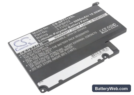 Sony SGPT111CN Replacement Battery, 3.7V, 5000mAh, Li-Polymer 1