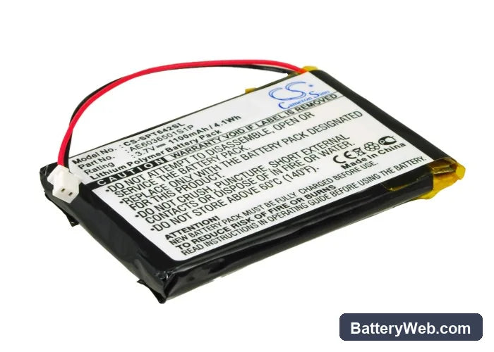 Spetrotec 4642-E434-V12 SEG/N Replacement Battery, 3.7V, 1100mAh, Li-Polymer 3