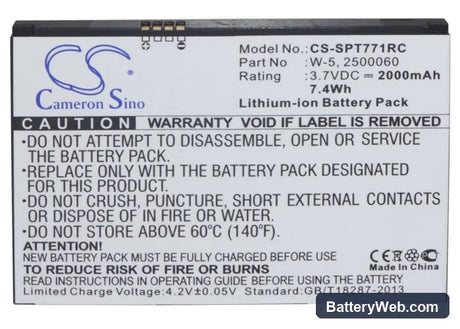 Netgear Aircard 782s Replacement Battery, 3.7V, 2000mAh, Li-ion 5