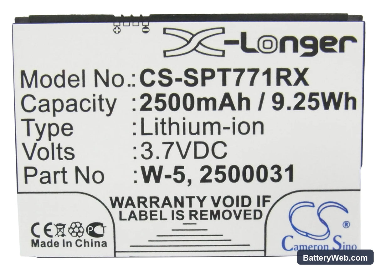 AT&T Unite Replacement Battery, 3.7V, 2500mAh, Li-ion 5