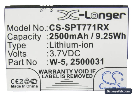 AT&T Unite Replacement Battery, 3.7V, 2500mAh, Li-ion 5