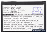 Sprint 803S 4G LTE Replacement Battery, 3.7V, 3600mAh, Li-ion 5