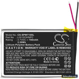 Sony Platinum Wireless 7.1 Replacement Battery, 3.7V, 700mAh, Li-Polymer 3