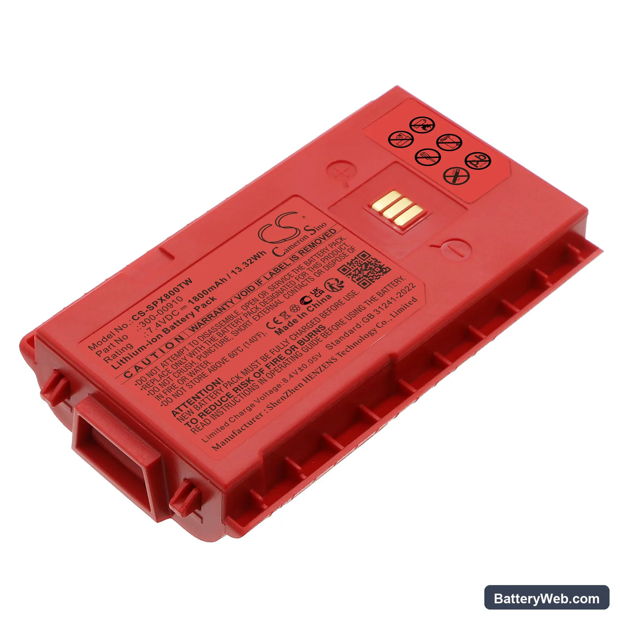 Sepura STP8X Replacement Battery, 7.4V, 1800mAh, Li-ion 1