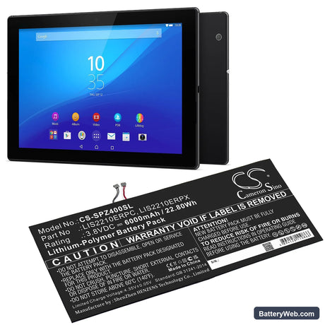 Sony Xperia Z4 Tablet SGP712 Replacement Battery, 3.8V, 6000mAh, Li-Polymer 5