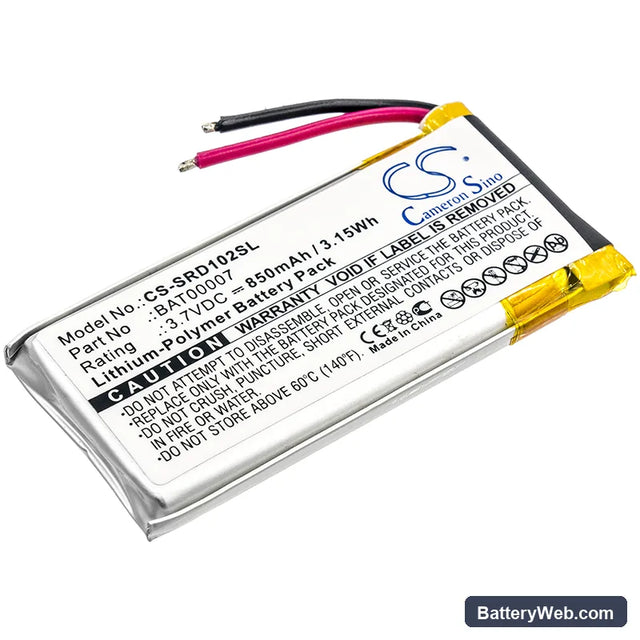 Cardo Scala Rider Packtalk Replacement Battery, 3.7V, 850mAh, Li-Polymer 1