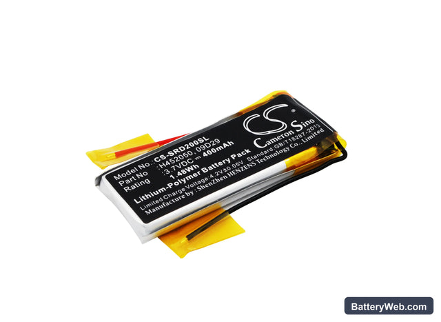 Cardo Q2 Replacement Battery, 3.7V, 400mAh, Li-Polymer 1