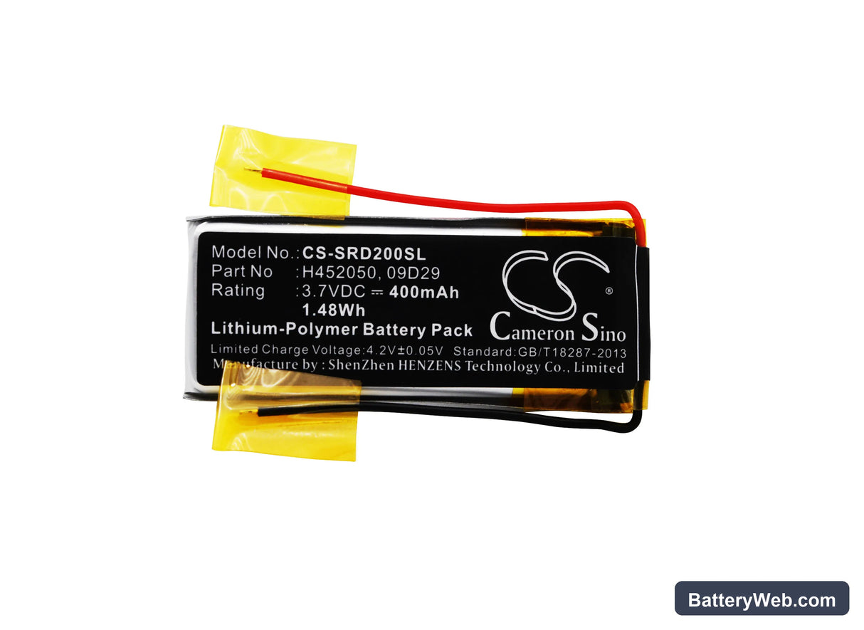 Cardo Q2 Replacement Battery, 3.7V, 400mAh, Li-Polymer 5