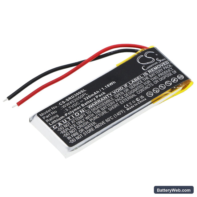 Cardo Q1 Replacement Battery, 3.7V, 320mAh, Li-Polymer 1