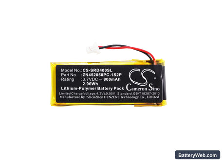 Cardo G4 Replacement Battery, 3.7V, 800mAh, Li-Polymer 5