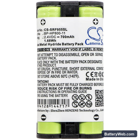 Sony MDR-RF995 Replacement Battery, 2.4V, 700mAh, Ni-MH 3