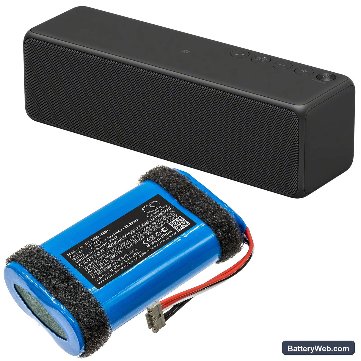 Sony SRS-HG1 Replacement Battery, 7.4V, 3000mAh, Li-ion 6