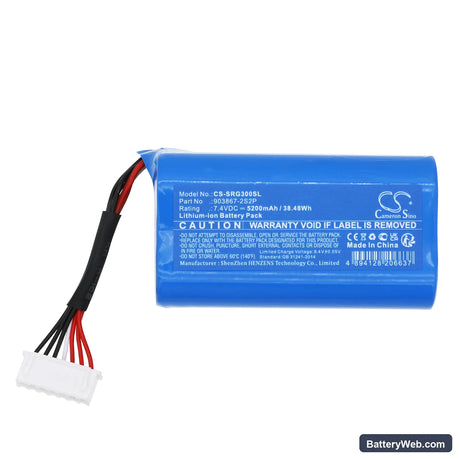 Sony SRS-XG300 Replacement Battery, 7.4V, 5200mAh, Li-ion 3
