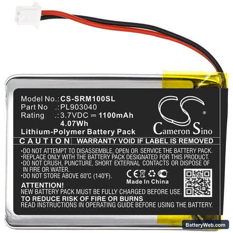 Schweizer LED Magnifier Replacement Battery, 3.7V, 1100mAh, Li-Polymer 3