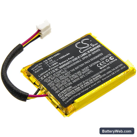 Sony SRS-XB10 Replacement Battery, 3.7V, 1400mAh, Li-Polymer 1