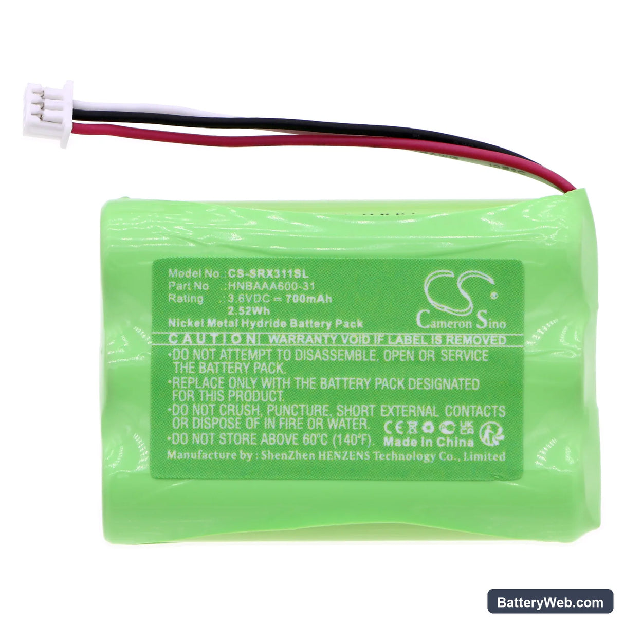 Sony SRS-XB01 Replacement Battery, 3.6V, 700mAh, Ni-MH 3