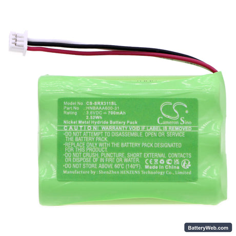 Sony SRS-XB01 Replacement Battery, 3.6V, 700mAh, Ni-MH 3