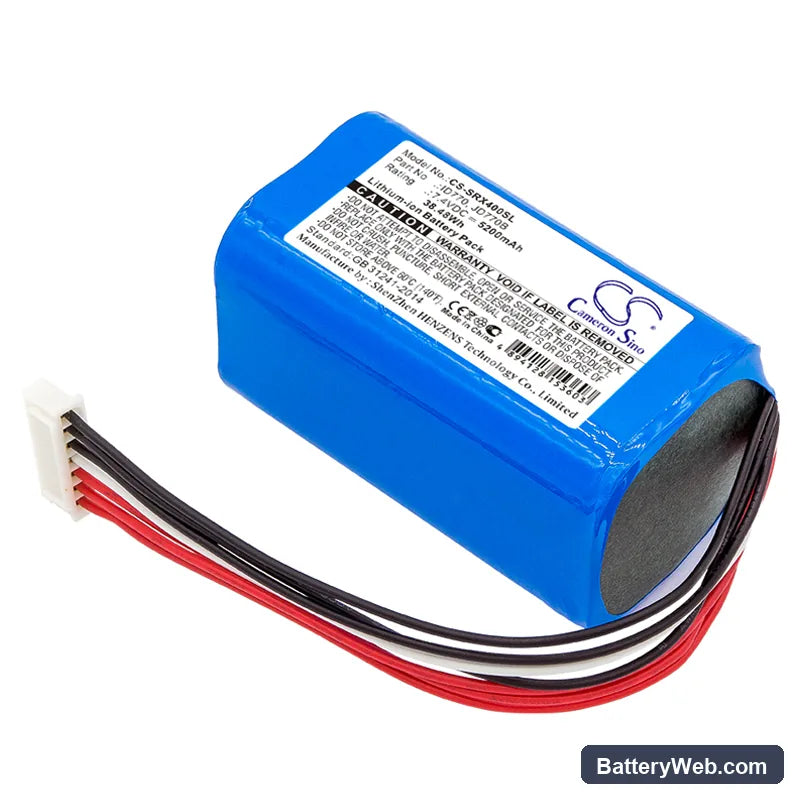 Sony SRS-XB40 Replacement Battery, 7.4V, 5200mAh, Li-ion 1
