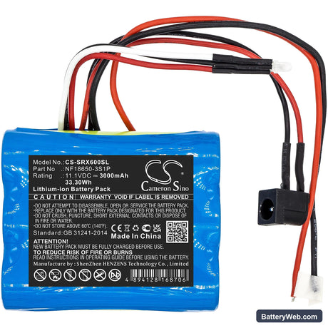 Sherpa SX-LIS06B Replacement Battery, 11.1V, 3000mAh, Li-ion 3