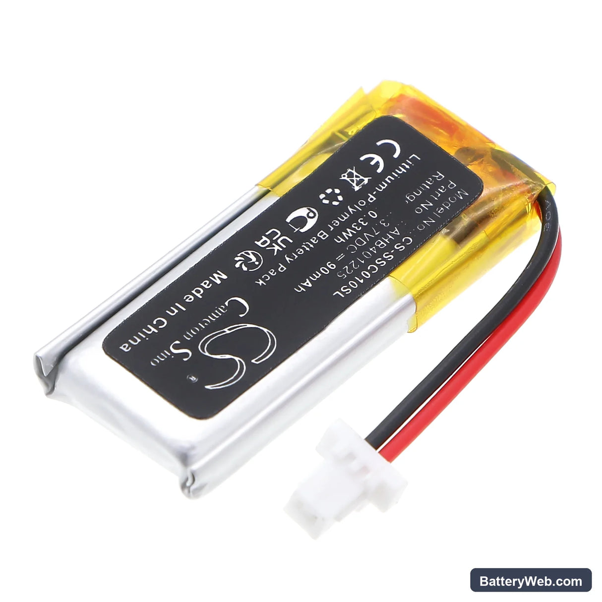 Sena Grip Remote Control Replacement Battery, 3.7V, 90mAh, Li-Polymer 2