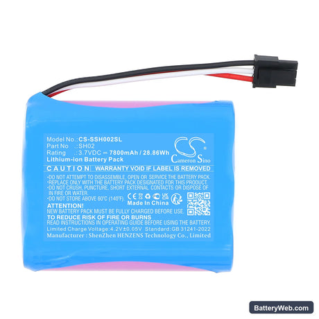 Simplehuman ST3007 Replacement Battery, 3.7V, 7800mAh, Li-ion 3