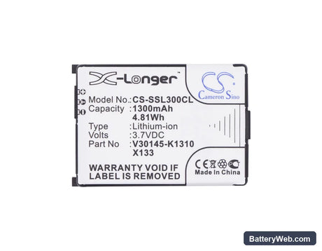 Swisscom TOP S317 Replacement Battery, 3.7V, 1300mAh, Li-ion 5