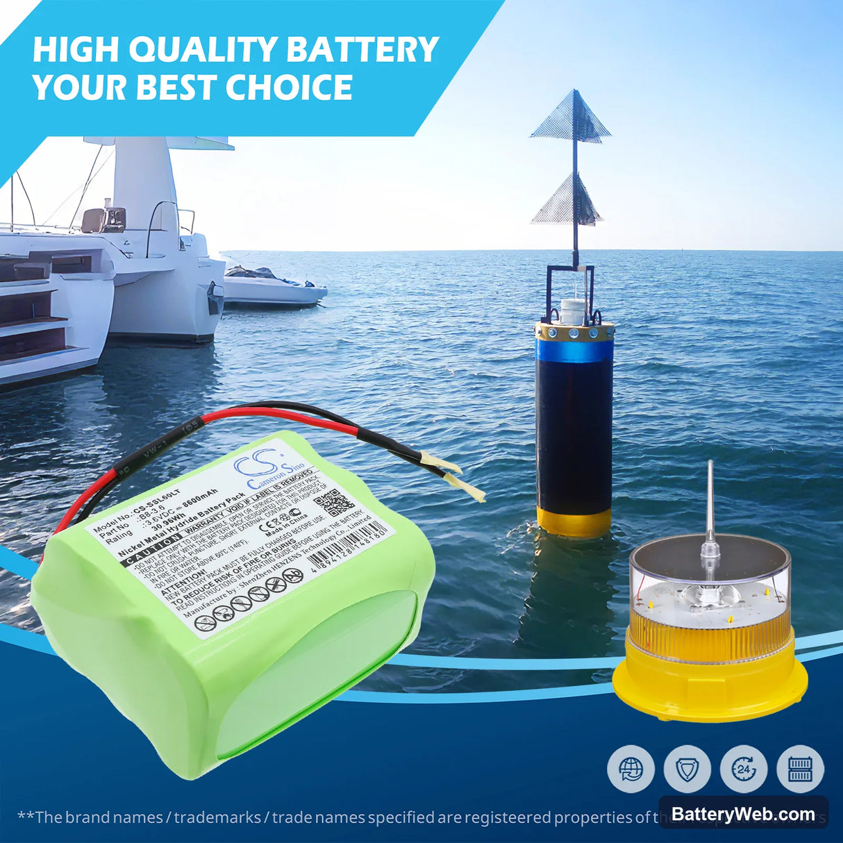 Sealite SL60 Replacement Battery, 3.6V, 8600mAh, Ni-MH 5