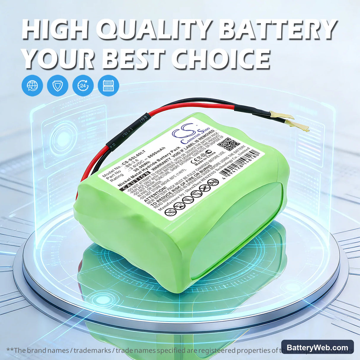 Sealite SL60 Replacement Battery, 3.6V, 8600mAh, Ni-MH 6