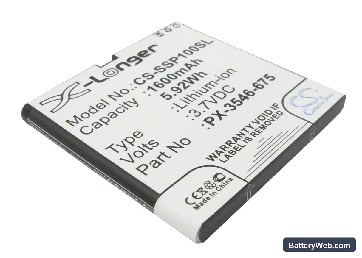 Simvalley SP-100 Replacement Battery, 3.7V, 1600mAh, Li-ion 1