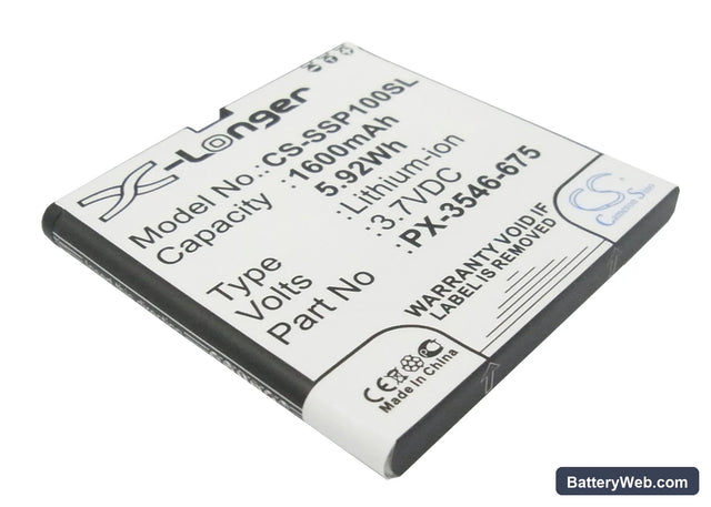 Simvalley SP-100 Replacement Battery, 3.7V, 1600mAh, Li-ion 1