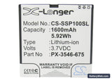 Simvalley SP-100 Replacement Battery, 3.7V, 1600mAh, Li-ion 5