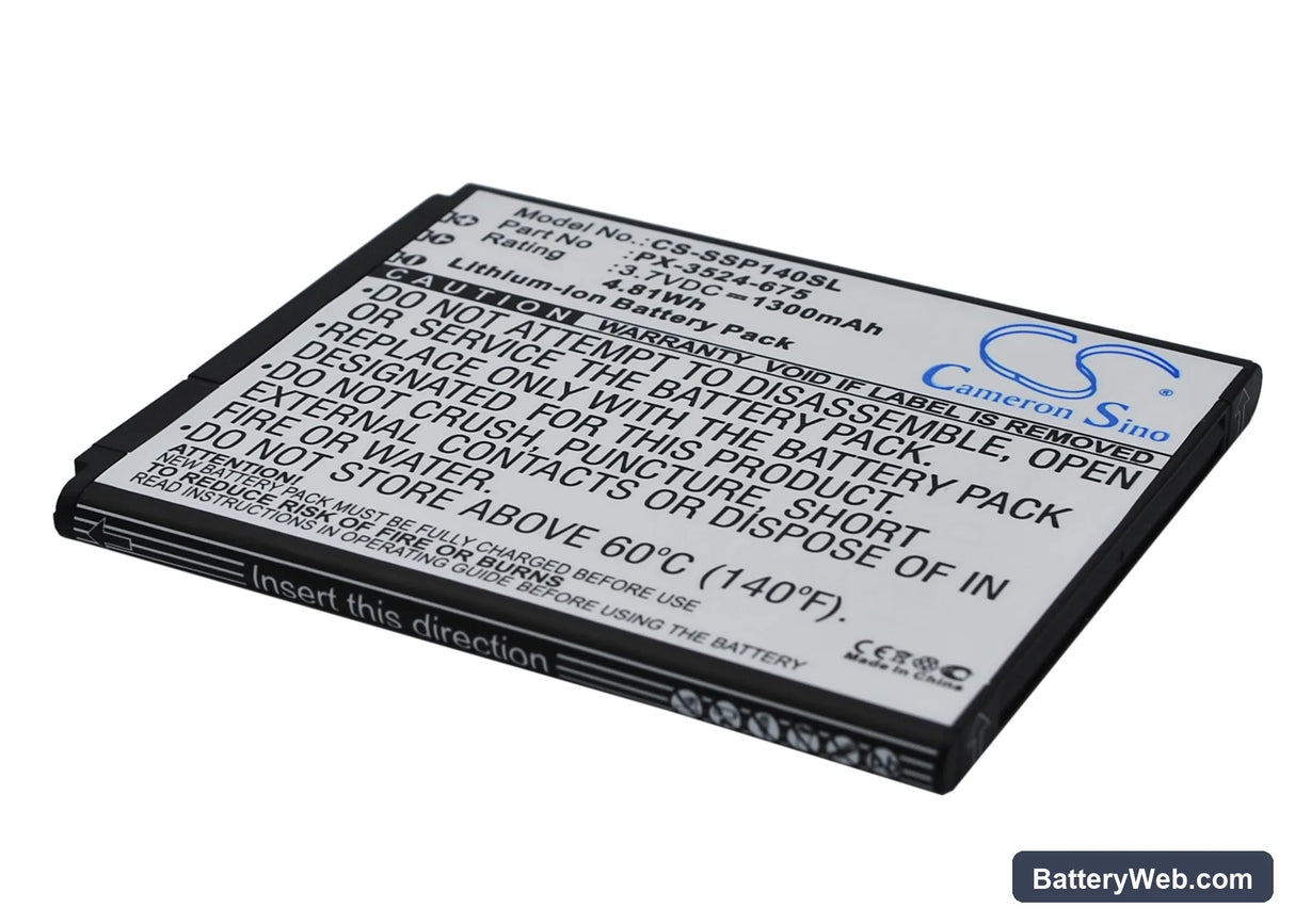 Simvalley SP-140 Replacement Battery, 3.7V, 1300mAh, Li-ion 2