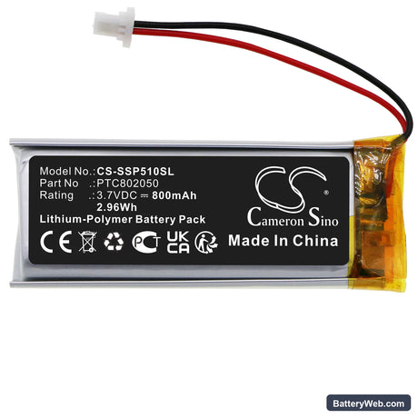 Sena GT-Air II Replacement Battery, 3.7V, 800mAh, Li-Polymer 3
