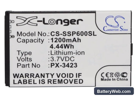 Simvalley SP-40 Replacement Battery, 3.7V, 1200mAh, Li-ion 5