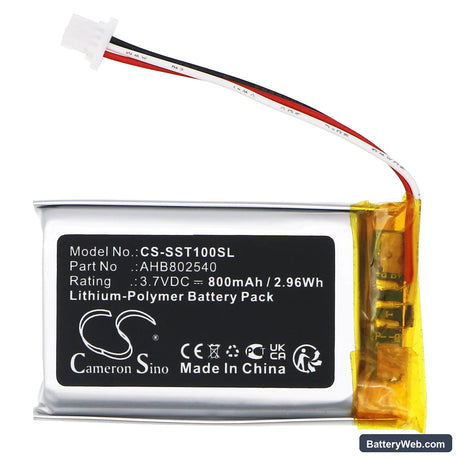 Sena Spider ST1 Replacement Battery, 3.7V, 800mAh, Li-Polymer 3