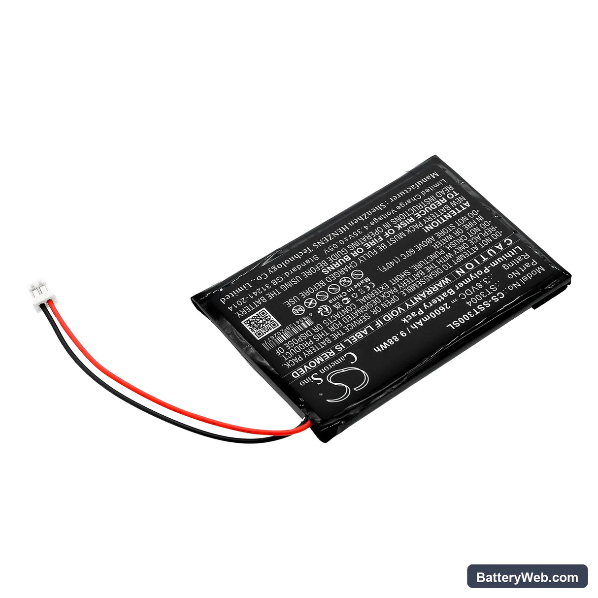 Simplehuman ST3010 Replacement Battery, 3.8V, 2600mAh, Li-Polymer 2