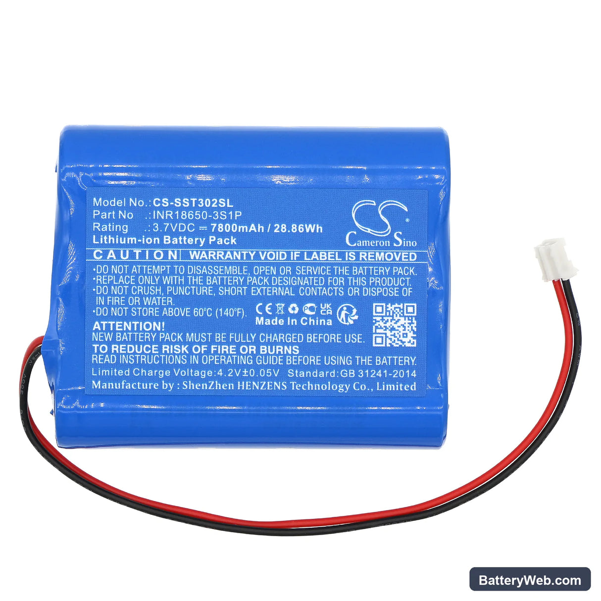 Simplehuman ST3024 Replacement Battery, 3.7V, 7800mAh, Li-ion 3
