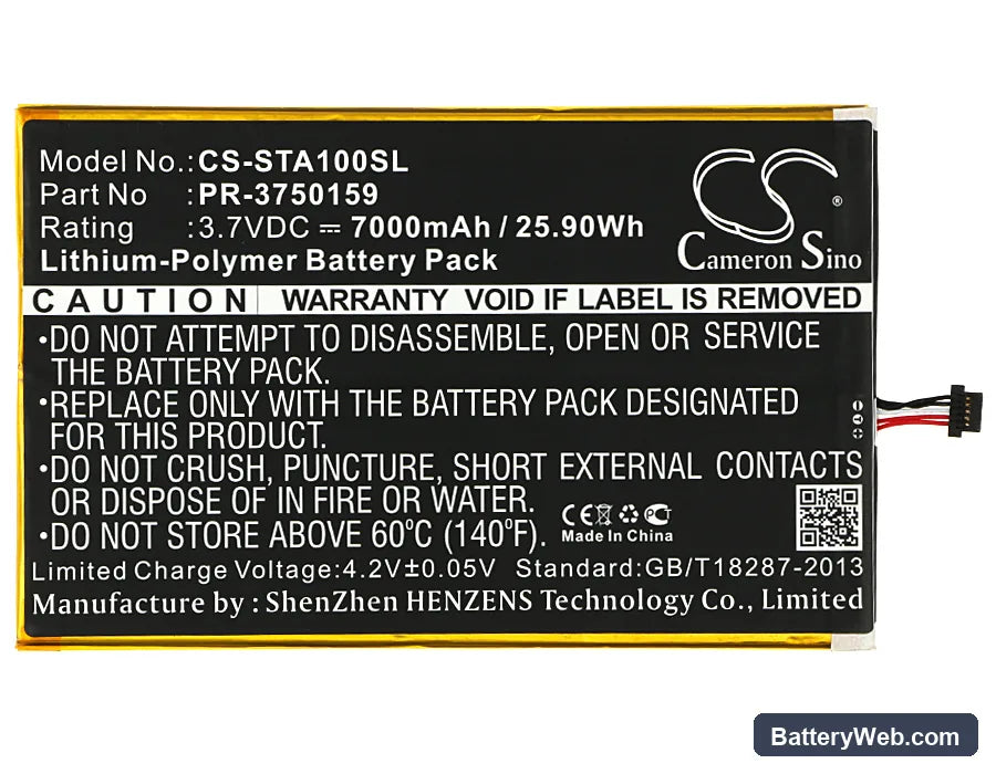 Insignia Flex 10.1 NS-15AT10 Replacement Battery, 3.7V, 7000mAh, Li-Polymer 5