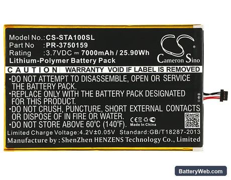Insignia Flex 10.1 NS-15AT10 Replacement Battery, 3.7V, 7000mAh, Li-Polymer 5