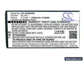 SmartFren Andromax i2 Replacement Battery, 3.7V, 1800mAh, Li-ion 1