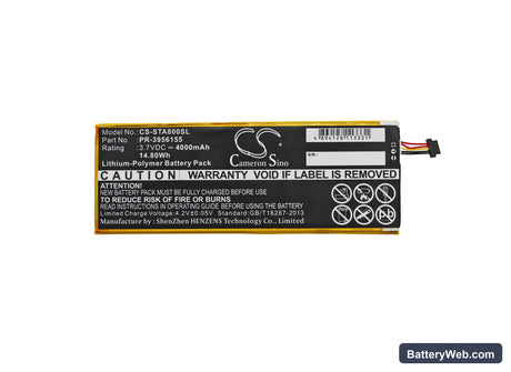 Insignia Flex 8" Replacement Battery, 3.7V, 4000mAh, Li-Polymer 5