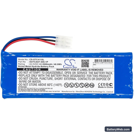 Soundcast Outcast ICO411a Replacement Battery, 24V, 2000mAh, Ni-MH 3